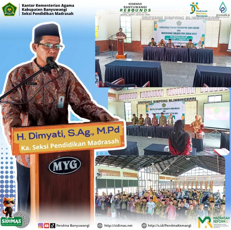 bimbingan teknis edm erkam sekaligus monitoring evaluasi bos jenjang mi